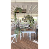 thumbnail of Prateleira FLOWERS suspensa no teto CASTANHO comprimento 55 cm com correntes para flores suporte de vidro vertical para jardim bar cozinha por Yelloo