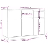 thumbnail of vidaXL Sideboard 110x34x75 cm Massivholz Kiefer