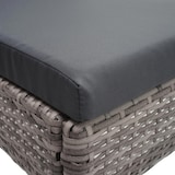 thumbnail of 2er-Set Poly-Rattan Stuhl HWC-G19, Balkonstuhl Gartenstuhl, stapelbar ~ grau-braun, Kissen dunkelgrau