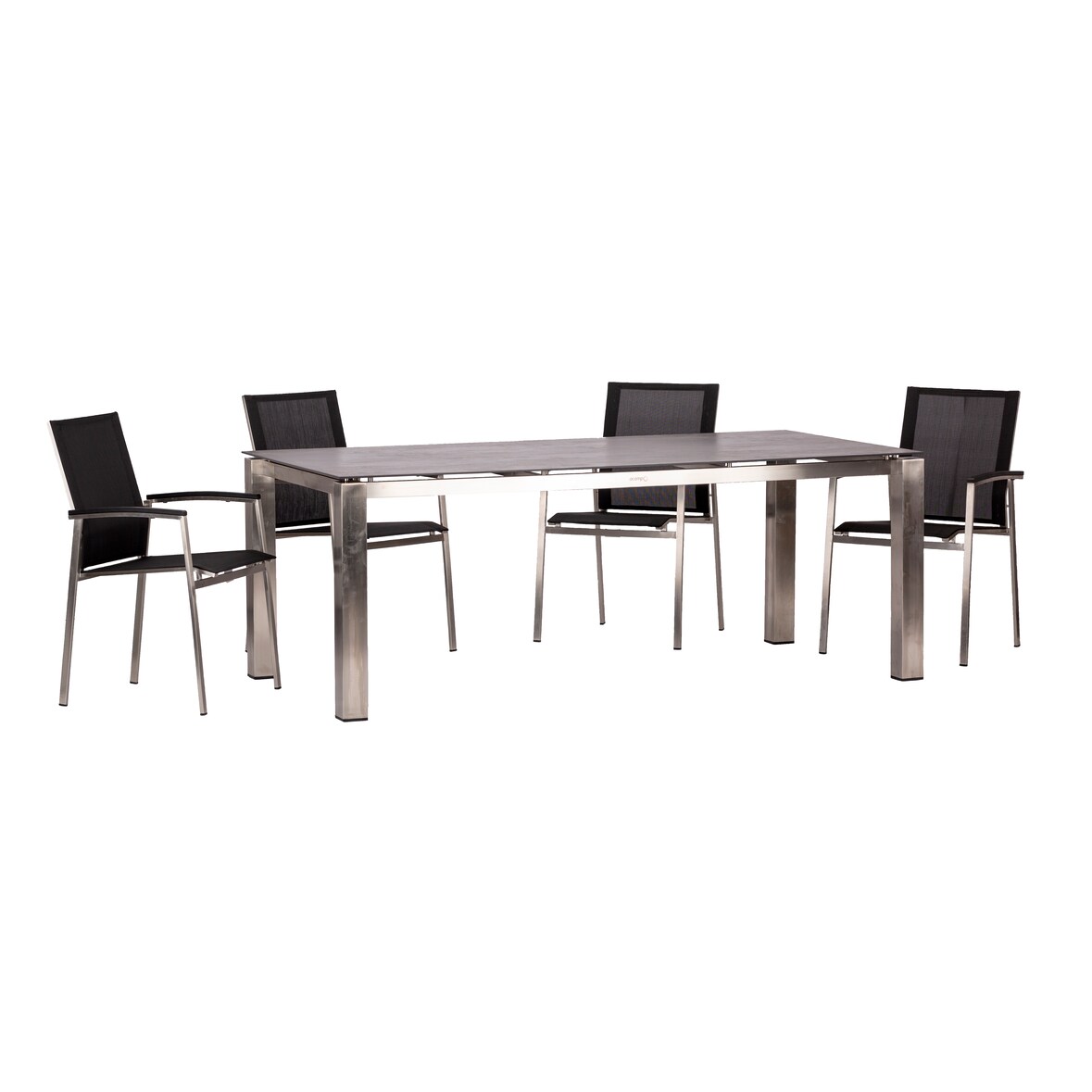 acamp Tischgruppe 4x 57310 Stapelsessel Auris mit Tisch 57311 Auris