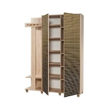 thumbnail of Dmora Eingangsmöbel Dpionett, Moderner Eingang, Wandgarderobe, Multifunktions-Aufbewahrungskonsole, 135x36h194 cm, Eiche