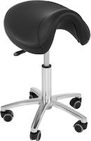 Tabouret roulant - 51 - 64 cm - 150 kg - Noir / Doré | Leroy Merlin