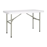 thumbnail of Mesa plegable rectangular Bolero blanca, 122 cm