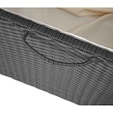 thumbnail of Cassetta per cuscini in rattan HWC-D88, cassapanca da giardino cassetta per cuscini ~ Premium nero, 63x135x52cm 320l