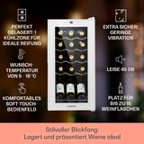 thumbnail of Klarstein Shiraz 15 Slim Uno Weinkühlschrank 44l Touch-Bedienfeld 5-18°C Weißes Glas
