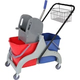 thumbnail of METRO Professional Wagen mit Doppeleimer, PP / Eisen, 45 x 75 x 90 cm, 2 x 23 L, blau / rot