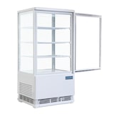 thumbnail of Vitrina refrigerada con 1 puerta, 3 estantes, plástico/cristal, 88,5 x 42,8 x 38,6 cm, refrigeración por aire, 68 L, blanca, Polar G619