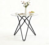 thumbnail of Esstisch rund Glas Schwarz 90x90x78  mit Hartglasplatte Metallbeinen verstellbaren Füßen, platzsparend für Küche Esszimmer Wohnzimmer
