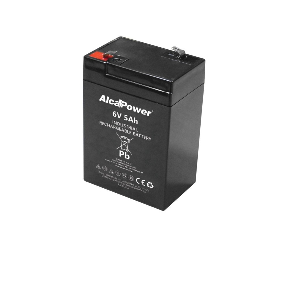 Batterie rechargeable étanche AGM 6V 5 Ah - Idéale pour les alarmes, les onduleurs et les jouets - Connexion Faston T1