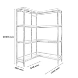 thumbnail of Estante de aço inoxidável corner SIMONINOX 4 prateleiras 2000x1360x500 mm
