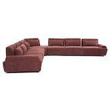 thumbnail of Divano angolare modulare 7 posti schienale regolabile, rosso bruciato, L 449 x l 449 x h 82 cm Oviala