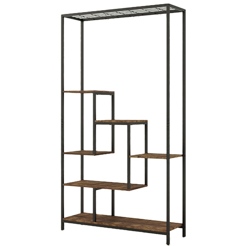 COSTWAY Estante para plantas, 6 niveles, estante metálico para plantas de 180 cm, estante para flores con 10 ganchos en S y estante de rejilla