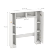 thumbnail of COSTWAY toiletkast, badkamerkast, toiletplank met verstelbare planken, 87,5 x 18 x 98 cm (wit)