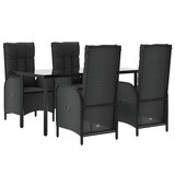 thumbnail of HELLOSHOP26 - 5 piezas de muebles de comedor de jardín y cojines, resina tejida negro 02_0014866