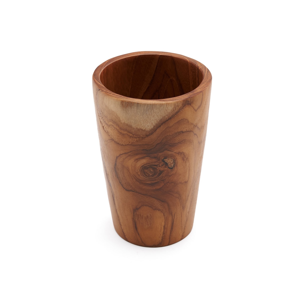 Bazar Bizar Mok van teakhout 8x8x12 cm naturel