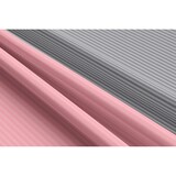 thumbnail of Baumwolle Bettwäsche 200x220 cm Rosa Grau gestreift Wendeseite Reißverschluss 3 tlg