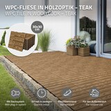 thumbnail of ECD Germany – WPC Terrassenfliesen – 30x30 cm 11 Stk.=1m² Teak | Holzoptik, Klicksystem mit Drainage
