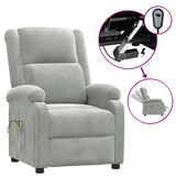 thumbnail of vidaXL Massagesessel Elektrisch Hellgrau Samt