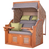 thumbnail of Strandkorb deVries PURE® Comfort XL - PE griseum - Dessin 490 - inkl. Schutzhülle