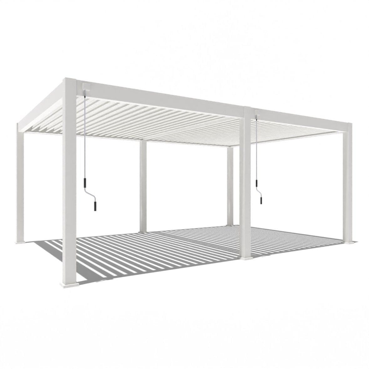 Weide Deluxe Plus | Pergola Voll Aluminium freistehend | 4 x 6 M | Lamellendach weiß