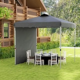 thumbnail of Carpa plegable 2,5x2,5 m cenador de jardín con 1 pared lateral altura ajustable en 3 niveles anti-UV impermeable y bolsa de arena