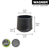 thumbnail of WAGNER Kappen für Stahlrohr rund 4tlg. - Ø 14/17 x 16 mm, Abrieb 4 mm, Kunststoff schwarz - 15061499