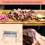 thumbnail of Sauenland Pro Spanferkelgrill Drehspieß 13W 4 Rollen Edelstahl Silber-Metallic