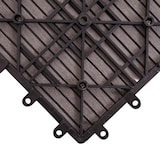 thumbnail of WPC Bodenfliese Rhone + Abschluss, Holzoptik Balkon/Terrasse, 11x je 30x30cm = 1qm Premium ~ grau linear senkrecht