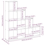 thumbnail of vidaXL Raumteiler-Bücherregal 4 Stufen Betongrau 131,5x29x131,5 cm