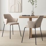 thumbnail of COSTWAY Set di 2 sedie da sala da pranzo, sedie imbottite con schienale curvo, seduta ampia e poggiapiedi regolabili
