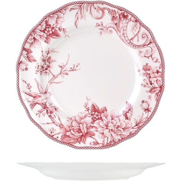H&H Set 6 Piatti Piano Primrose, Porcellana, Decorata, 27,5cm