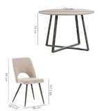 thumbnail of Essgruppe Ø110 cm mit 4 Bouclé-Stühlen, modernes Design mit Kreuzbeinen, ideal für Küche oder Esszimmer – Damiano+Ketty