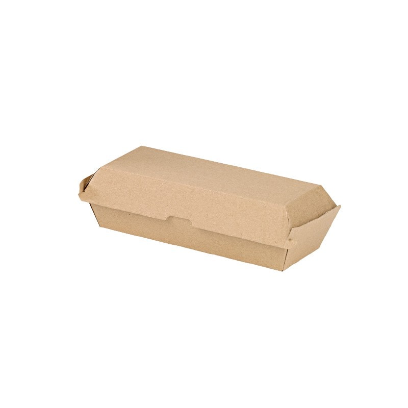 PACKNWOOD - 200uds - Caja kraft para perritos calientes 260x110x65mm - 210EATDOG241K