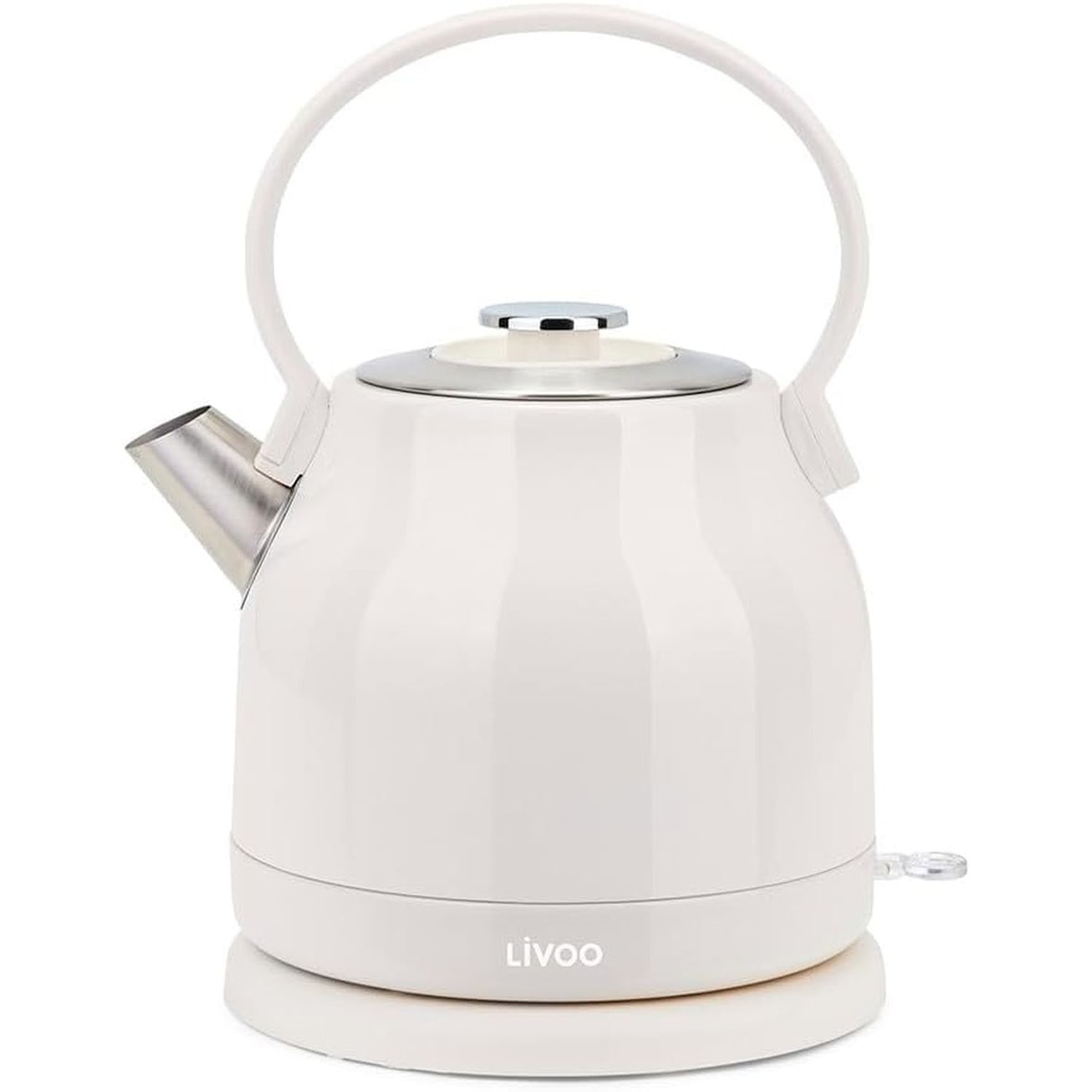 Livoo – Bouilloire rétro 1,5L DOD202C – 1850-2200W, acier inoxydable, rotation 360°, résistance cachée