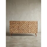 thumbnail of Sideboard REWA 140x78,5x40 cm Anrichte Massivholz Akazie Schrank Braun, Landhaus-Stil Kommode mit 3 Schubladen & 2 Türen, Flurschrank Echtholz,