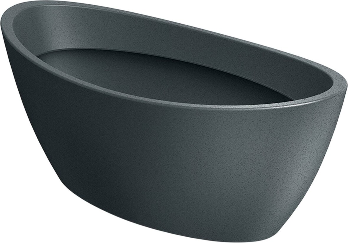 WellHome - Blumentopf aus Rotationsgeformtes Polyethylen 5L 40x20x16cm in farbe Graphit - Aria Oval
