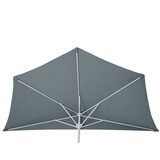 thumbnail of Parla halfronde parasol, balkonparasol, UV 50+ polyester/aluminium 3kg ~ 300cm antraciet met voet