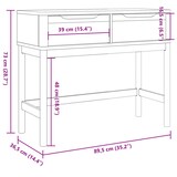 thumbnail of Décoshop26 - Konsolentisch mit zwei Schubladen 89,5 x 36,5 x 73 cm Kiefernholz und weiß-eiche MFD DEC031988