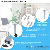 thumbnail of Stilvolles 150mm 4er Set Möbelfüße Silber eckig Sofastempel Tischfüße Bettfüße