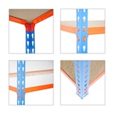 thumbnail of PROREGAL Schwerlastregal Giant Muli | HxBxT 250x110x50cm | Fachlast 200kg | Blau-Orange | Stecksystem Lagerregal Regalsystem Steckregal