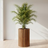 thumbnail of Pflanzgefäß Akazienholz D36,5 x 72 cm Dunkelbraun