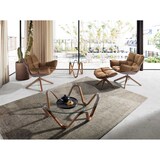 thumbnail of Angel Cerdá  Runder Ecktisch aus gehärtetem Glas und Nussbaumholz 2125C