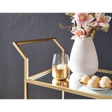 thumbnail of Design Servierwagen Gold 73x78x37 cm Küchenwagen Glas / Metall, Mobiler Beistelltisch, Speisewagen mit Glasplatte, Teewagen Mini Bar auf 4