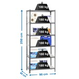 thumbnail of SimonRack Scaffali Metallo Garage 2500x900x400 mm, 6 Ripiani in Acciaio, 180 kg per Ripiano, Grigio – Simonclick