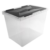 thumbnail of Sunware Onyx Aufbewahrungsbox 40 Liter, 49x32x36 cm, Transparent, mit Deckel & Clips, Stapelbar, Robuste Lagerbox