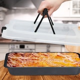 thumbnail of Relaxdays Backblech mit Deckel, 3in1 Kuchen Transportbox, BxT 40,5x32,5 cm, hoher Rand, Kuchenblech rechteckig, schwarz