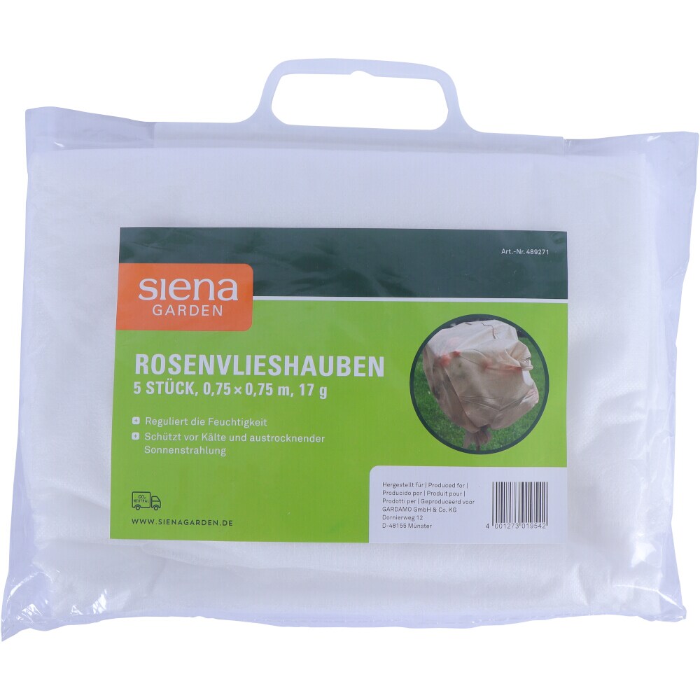 Rosenvlieshauben 17g, Maße: 0,75x0,75m, 5 Stück im Paket