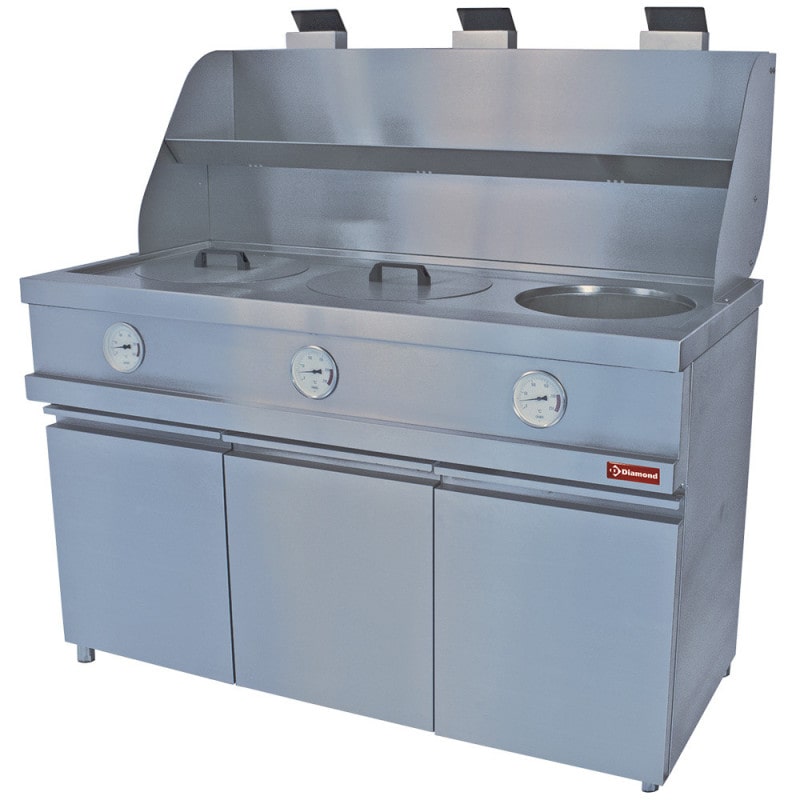 Friteuse gaz - 3 cuves rondes - mécanique - Diamond