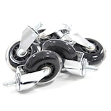 thumbnail of 5x Hartbodenrollen ROLO SKATE 11mm / 75 mm Büro-Stuhl-Rollen Chrom transparent (5er Pack)