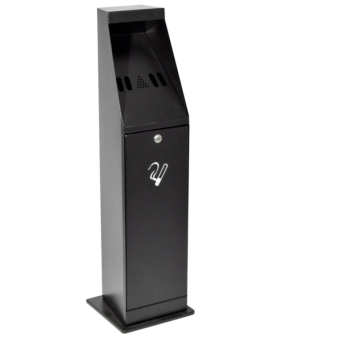 Danieli Store | Cenicero de pie para exterior negro con cerradura | 5 L